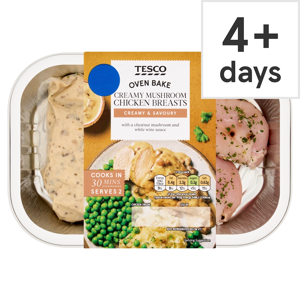 Tesco Creamy Mushroom Chicken Breasts 362g