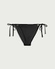 image 4 of F&F Ring Detail High Leg Tie Side Bikini Bottoms in Black