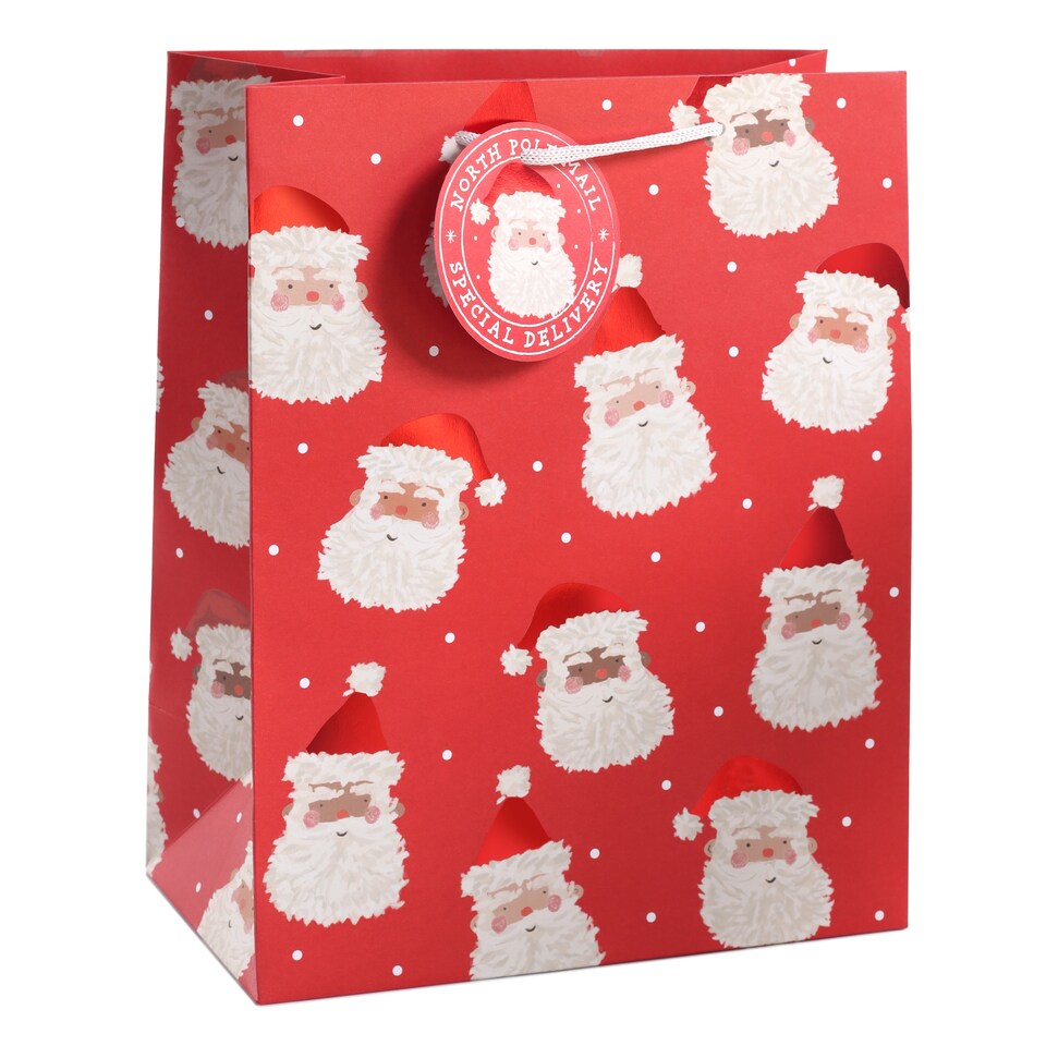 Tesco Santa Head Large Christmas Gift Bag