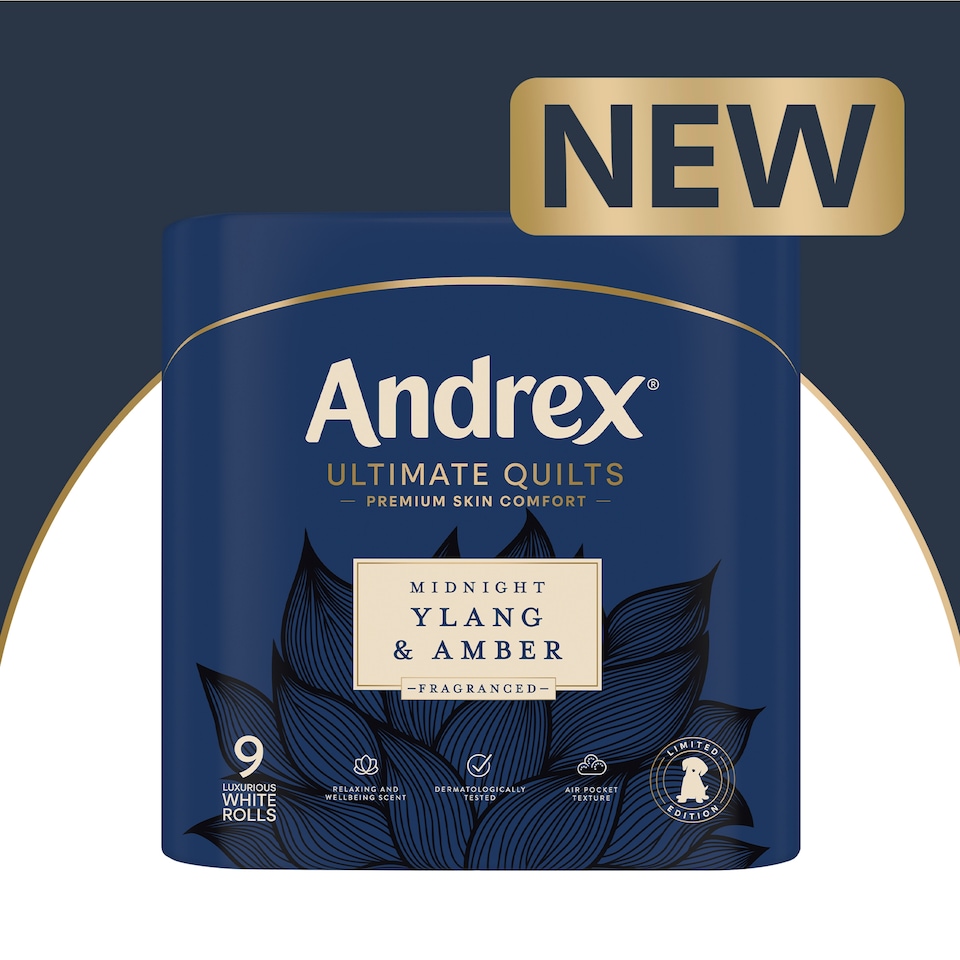 image 1 of Andrex Ultimate Quilts Toilet Tissue Midnight Ylang & Amber 9 Rolls