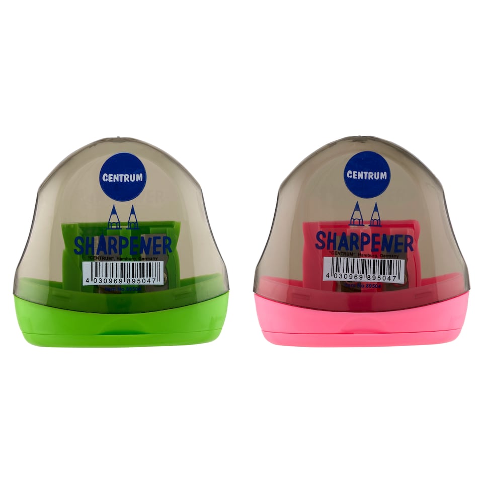 Centrum 2-Hole Plastic Pencil Sharpener with Shavings Container 5,5 x 3 x 5 cm