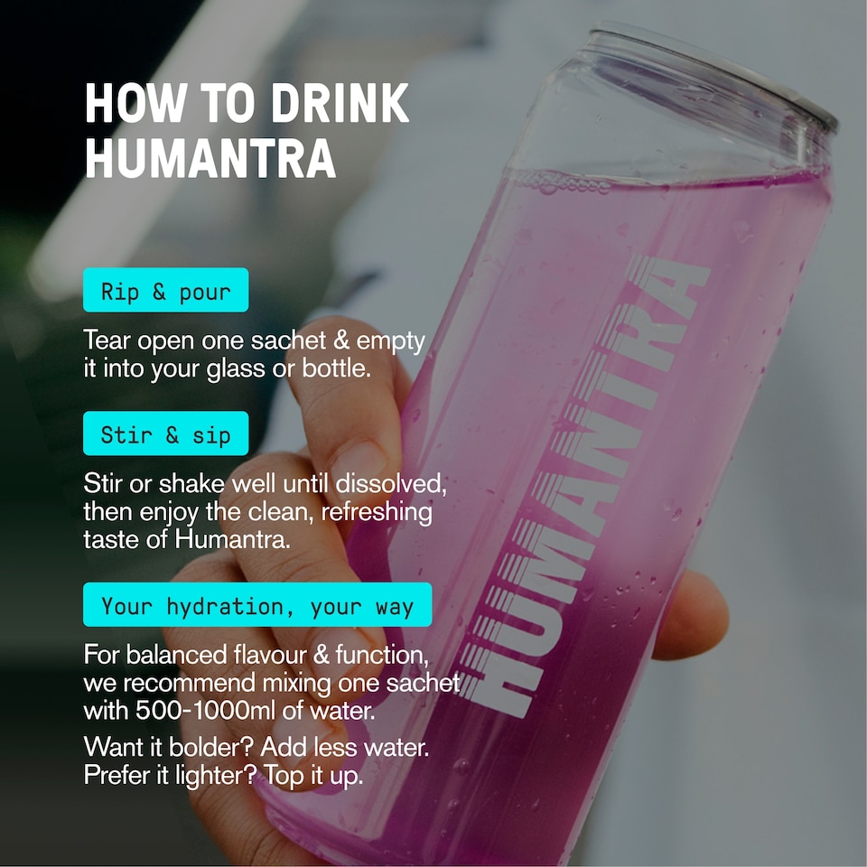 image 1 of Humantra Lychee Zero Sugar Electrolyte Drink 3 x 3.9g Sachets