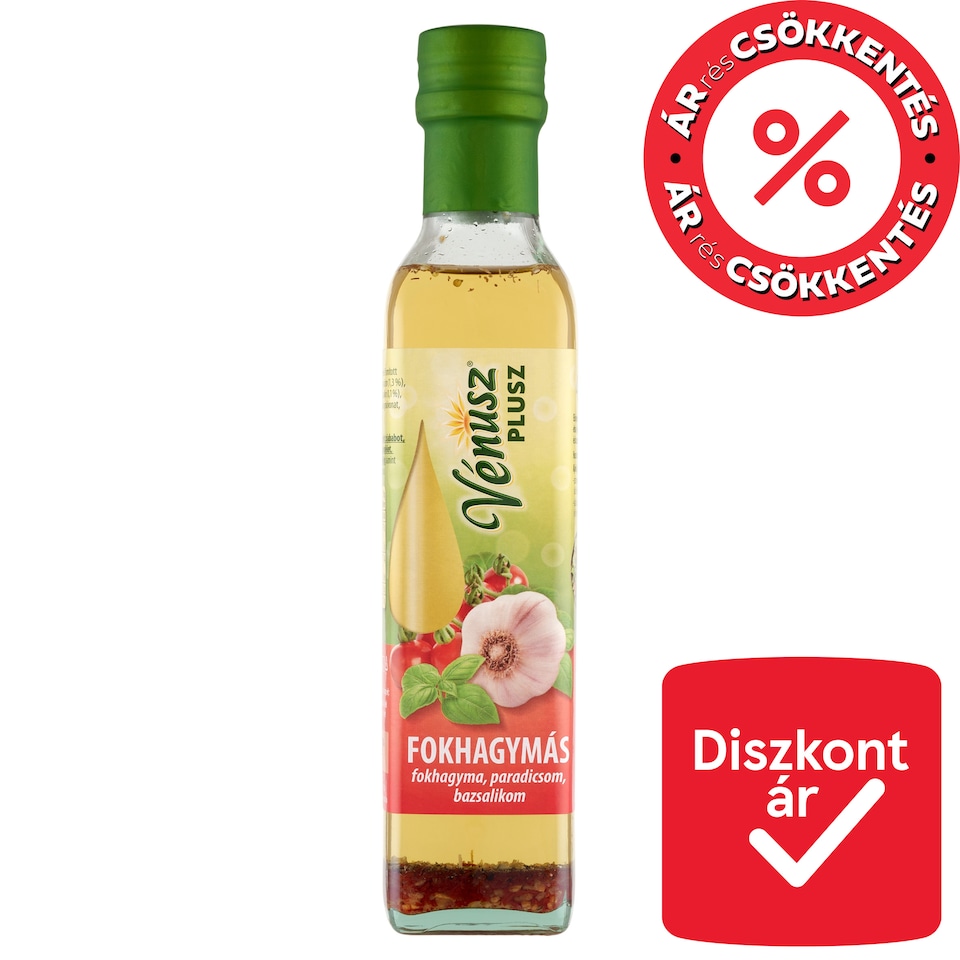 Vénusz Plusz repceétolaj fokhagymás, paradicsomos és bazsalikomos fűszerezéssel 250 ml  1. kép