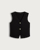 image 2 of F&F Sleeveless Two Button Waistcoat in Black