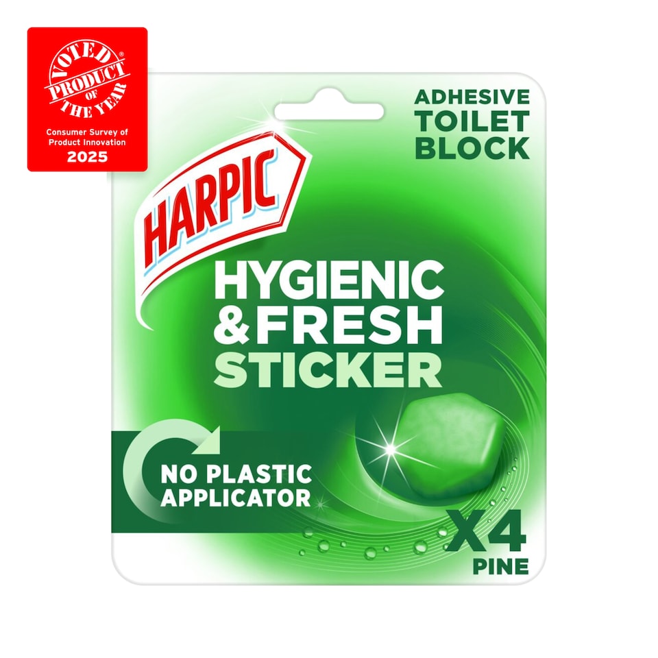 image 1 of Harpic Hygienic & Fresh Toilet Block Sticker - Pine 4 x 12g