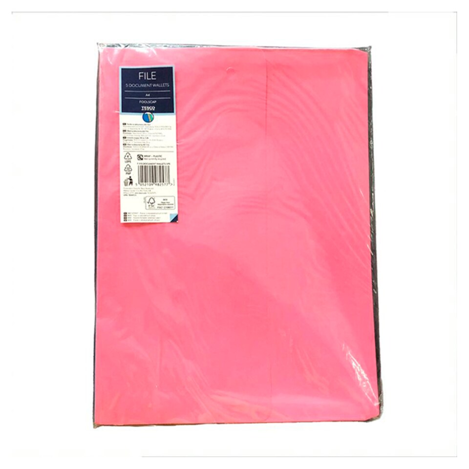 Tesco F/S Document Wallets 5 Pack