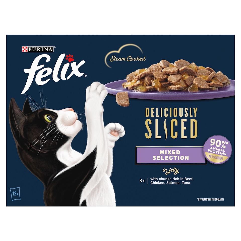 image 1 of FELIX Deliciously Sliced Mixed Selection in Jelly Wet Cat Food 12x80g