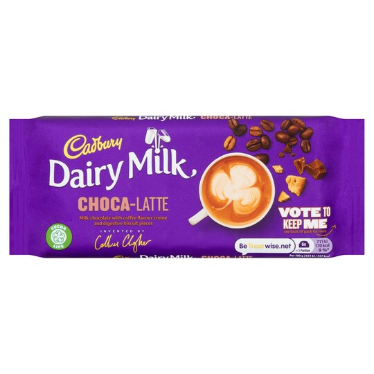 Cadbury Dairy Milk Choca Latte Chocolate Bar 122.5G Tesco Groceries