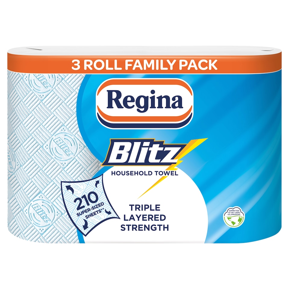 image 1 of Regina Blitz Kitchen Roll 210 Supersized Sheets 3 Roll