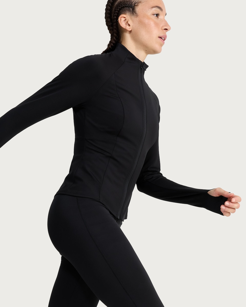 image 1 of F&F Active EVERYHOUR Zip Up Jacket in Black