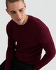 image 1 of F&F Waffle Knit Crew Neck Jumper with Wool in Burgundy