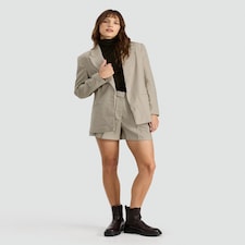 F&F Houndstooth Print Pleated Co-ord Shorts in Neutral