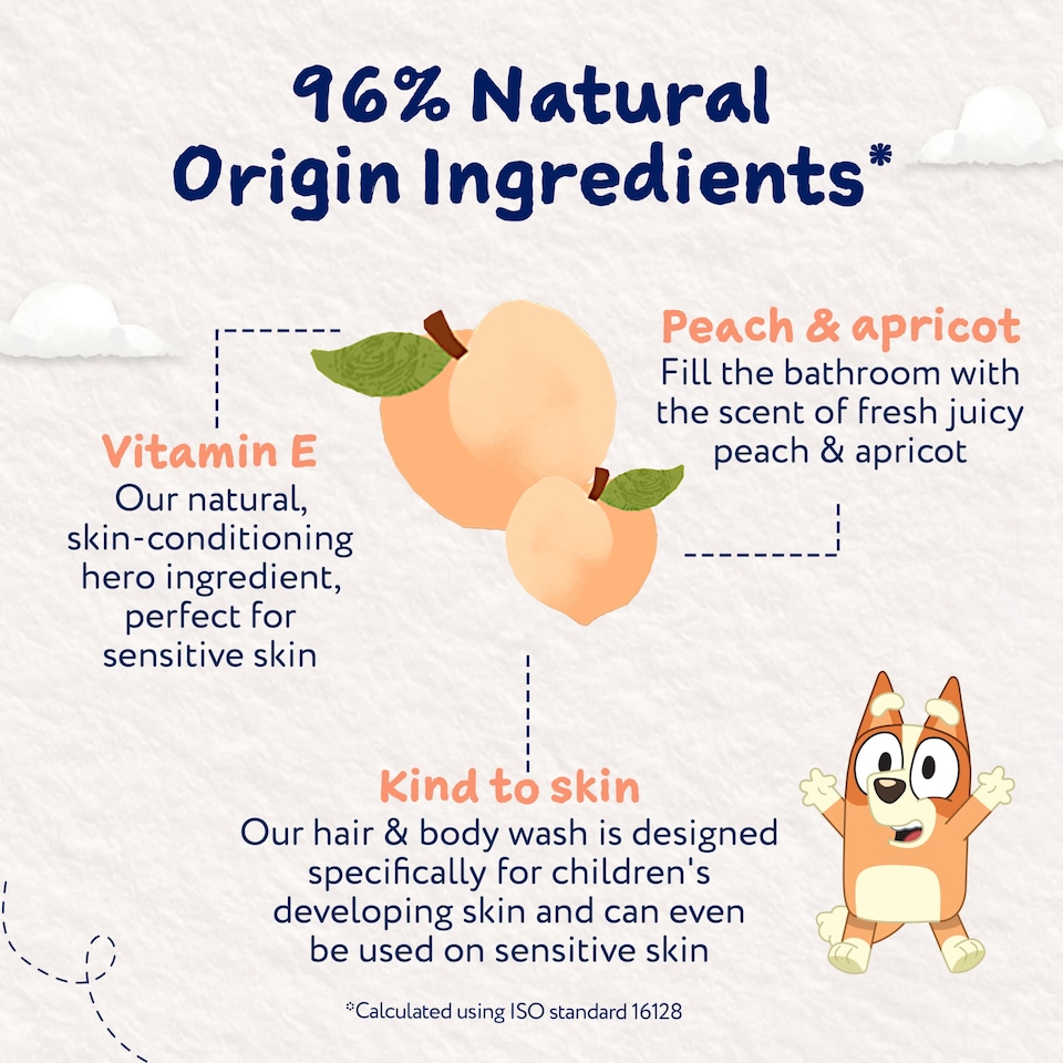 image 1 of Childs Farm and Bingo, Hair & Body Wash, Peach & Apricot 250ml