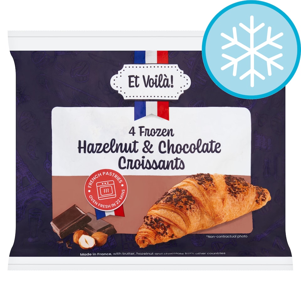 Et Voila 4 Frozen Hazelnut & Chocolate Croissants 280g