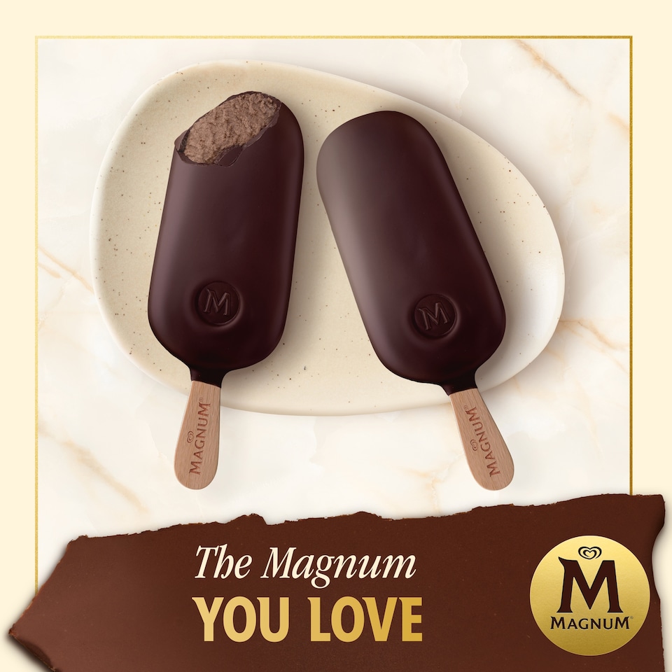 image 1 of Magnum Collection Intense Dark Chocolate Ice Cream Sticks 3 x 100ml