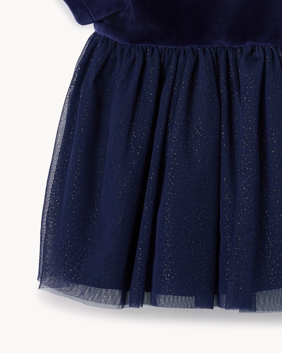 image 1 of F&F Baby Glitter Diwali Dress in Navy