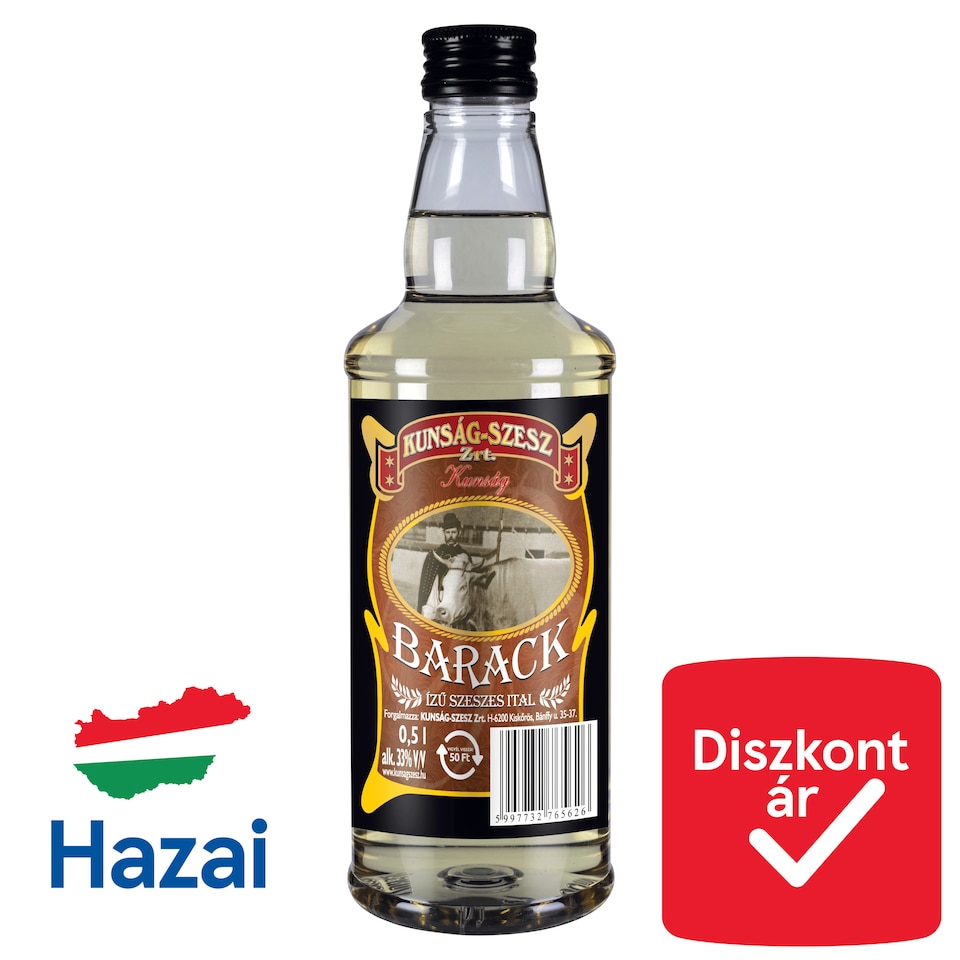 Kunság Peach-Flavored Alcoholic Beverage 33% 0,5 l
