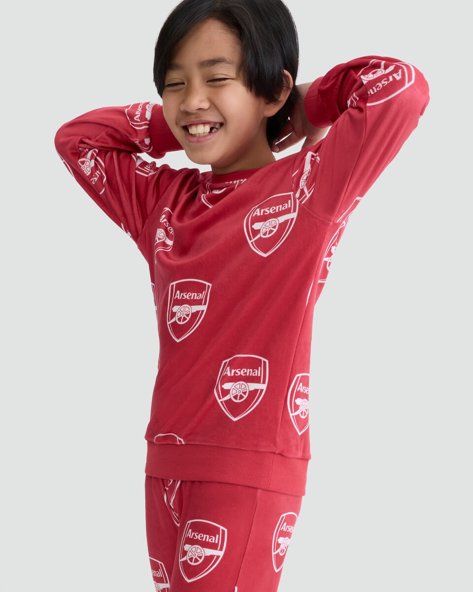 image 1 of Arsenal Football Club Minky Pyjama Set in Red