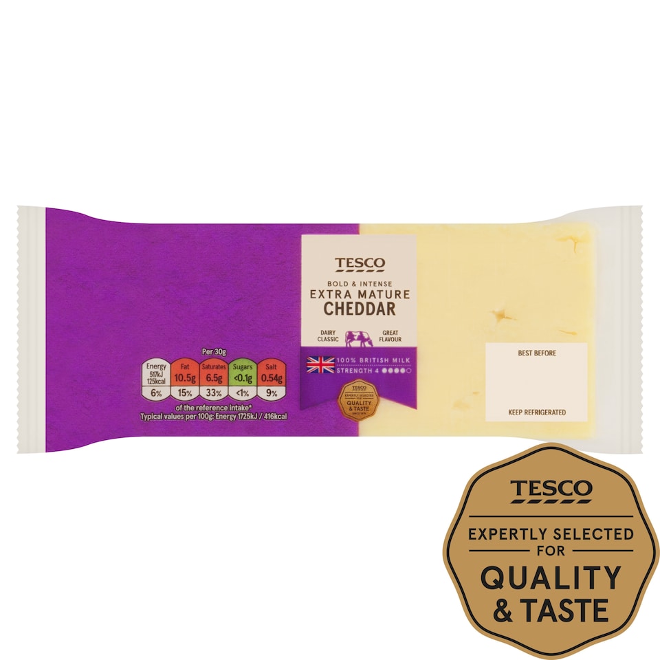 Tesco Extra Mature Cheddar Cheese 400G