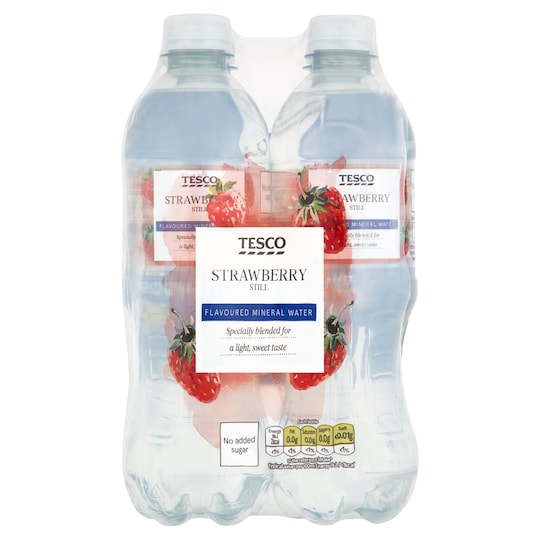Tesco Strawberry Flavoured Still Water 4X500ml Tesco Groceries