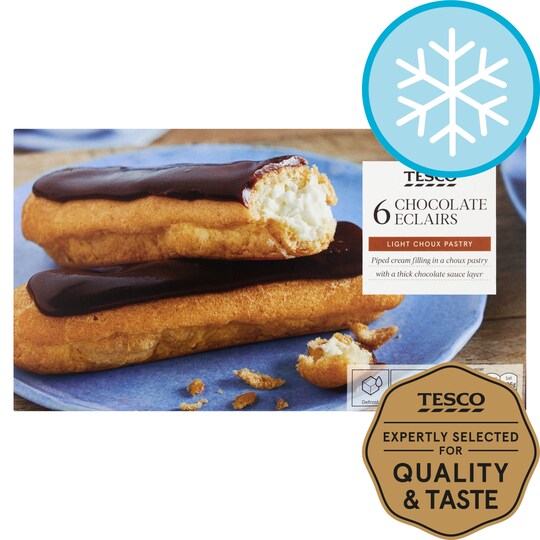 Tesco 6 Chocolate Eclairs 160G Tesco Groceries