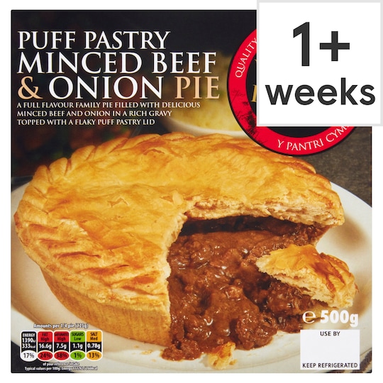 Welsh Pantry Minced Beef & Onion Pie 500G Tesco Groceries