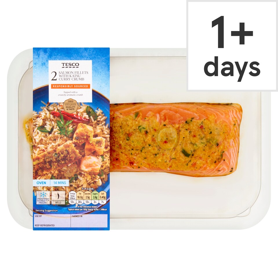 TESCO TWA Salmon with Katsu Style Curry Crumb 220g