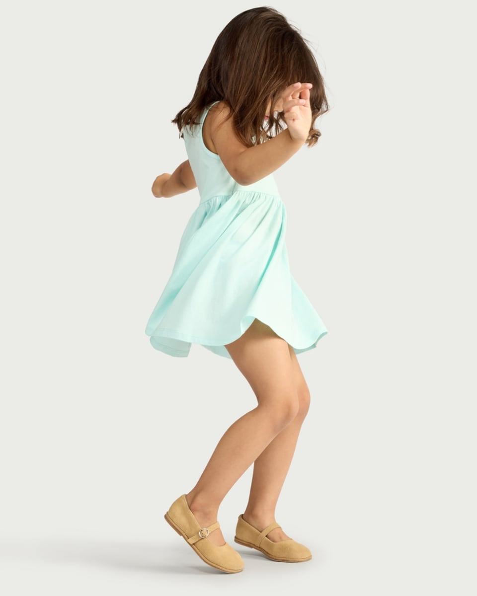 image 1 of F&F Girls 3-Pack Pure Cotton Shell Print Sleeveless Dresses in Multi