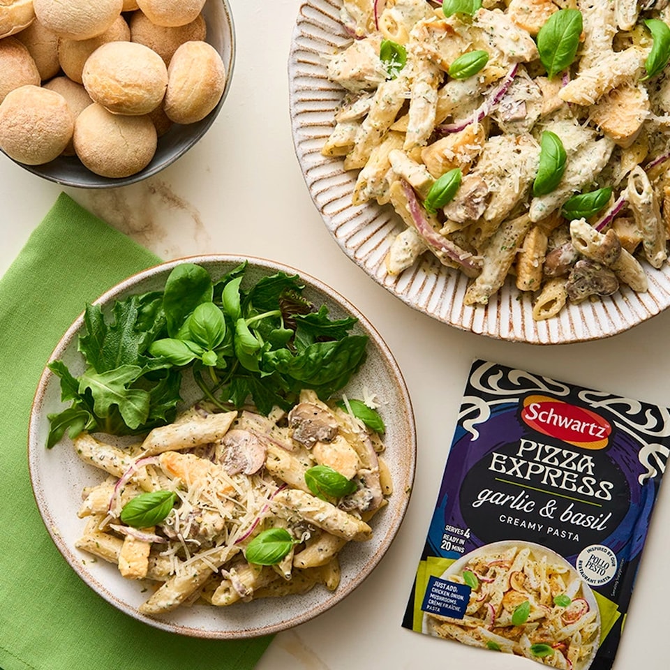 image 1 of Schwartz Pizza Express Garlic & Basil Pasta Bake Recipe Mix 35g