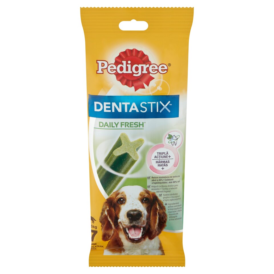 image 1 of Pedigree DentaStix Daily Fresh Supplementary Pet Food for Dogs 4 Months+ 10-25 kg 180 g