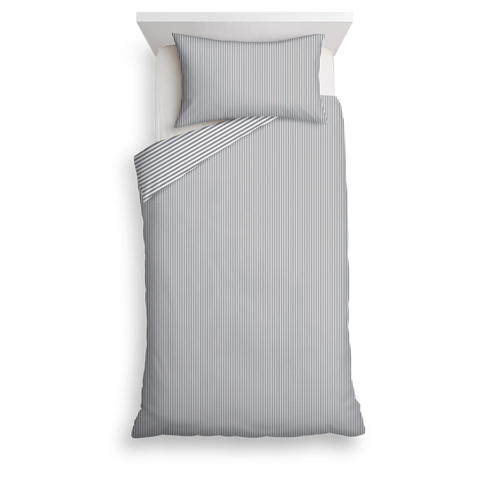 F&F Home Bedding Grey Stripe Duvet Set Single