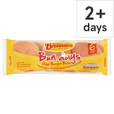 Brennans Bun-days Plain Burger Buns 6 Pack