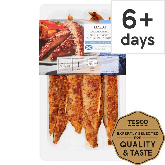 Tesco Piri Piri Smoked Mackerel Strips 200G Tesco Groceries