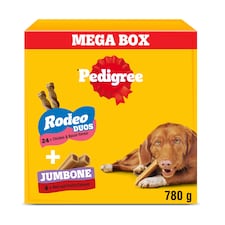 Pedigree Rodeo Duos & Jumbone Medium Dog Treats Mega Box 28 Chews 780g