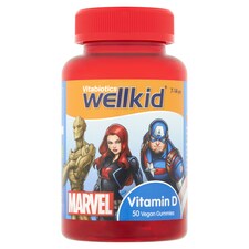 Vitabiotics Wellkid Marvel Vitamin D Strawberry Gummies 50s