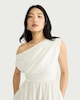 image 2 of F&F Draped Midi Dress in Cream