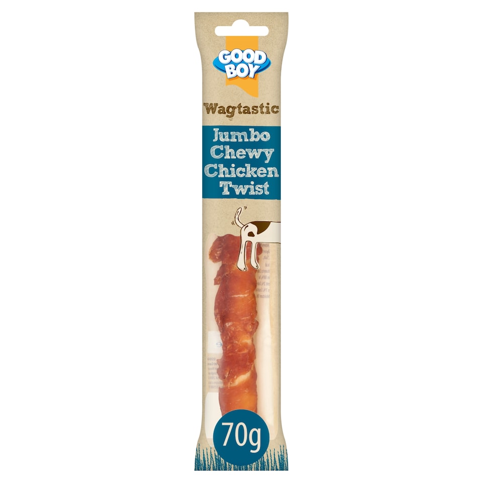 image 1 of Wagtastic Jumbo Chicken Twist Dog Chew Treats 70G