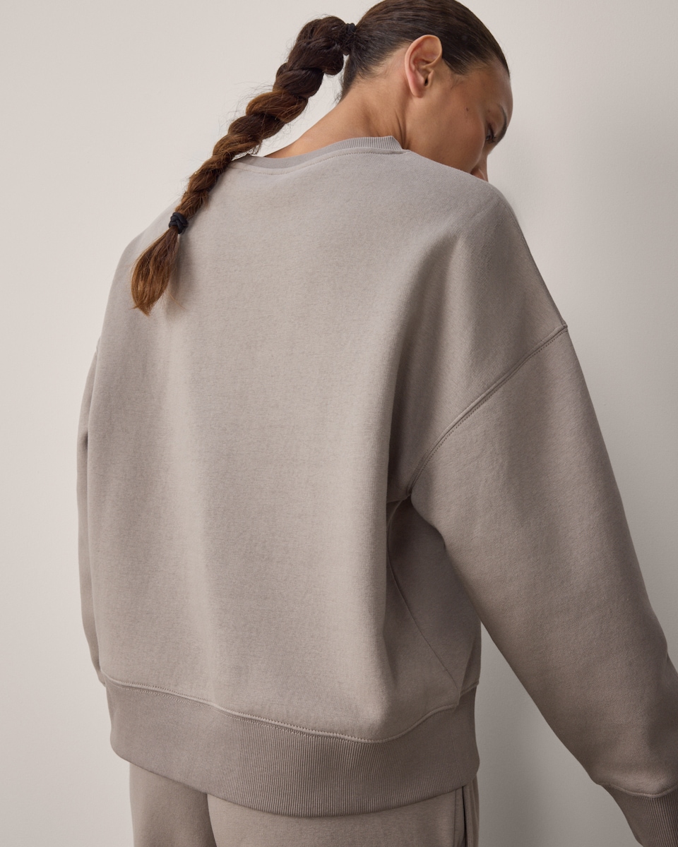 image 1 of F&F Cotton Rich Crew Neck Sweatshirt in Mink