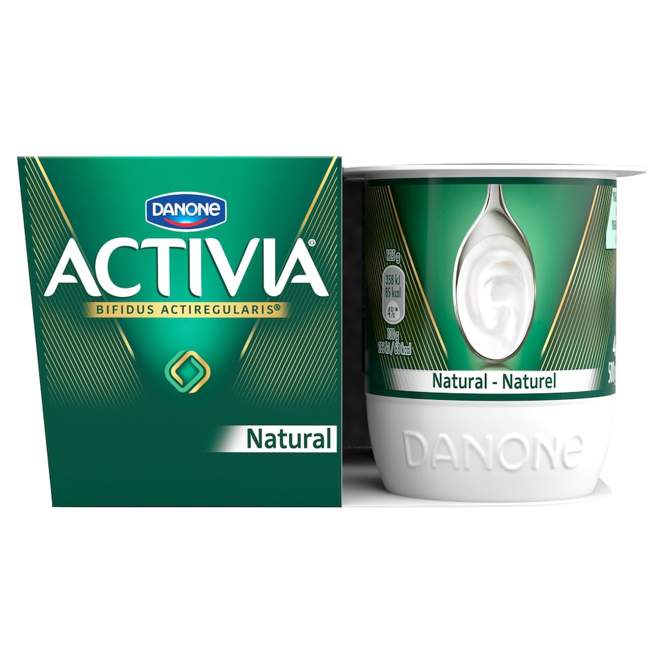 image 1 of Activia Natural Low Fat Gut Health Yoghurt Multipack 4x125g
