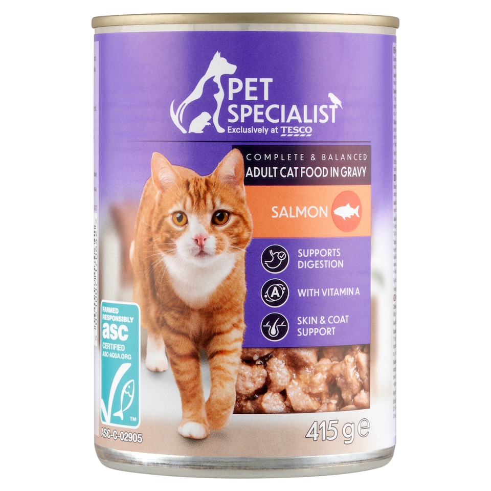 Pet Specialist Kompletné krmivo pre dospelé mačky kúsky s lososom v omáčke 415 g