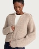 image 1 of F&F Boucle Textured Zip Up Cardigan with Wool in Mink