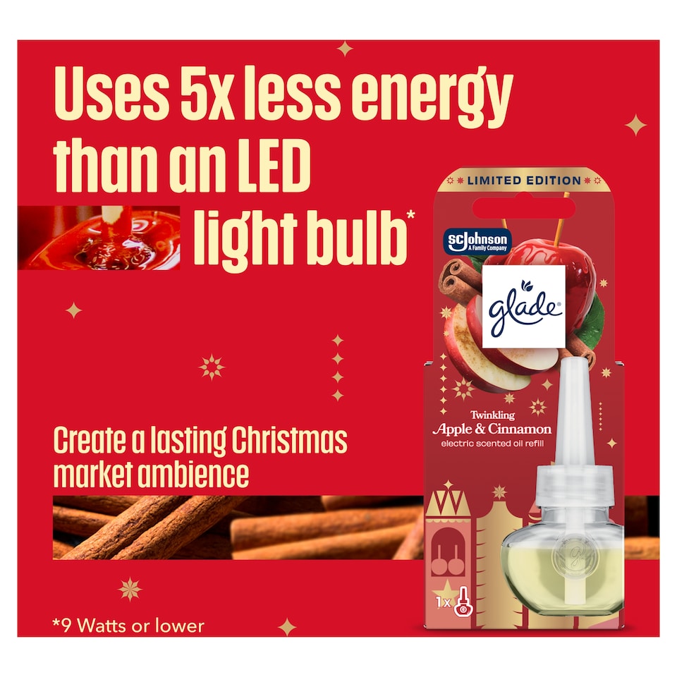 image 1 of Glade Electric Scented Oil Refill Warm Apple Pie 20ml