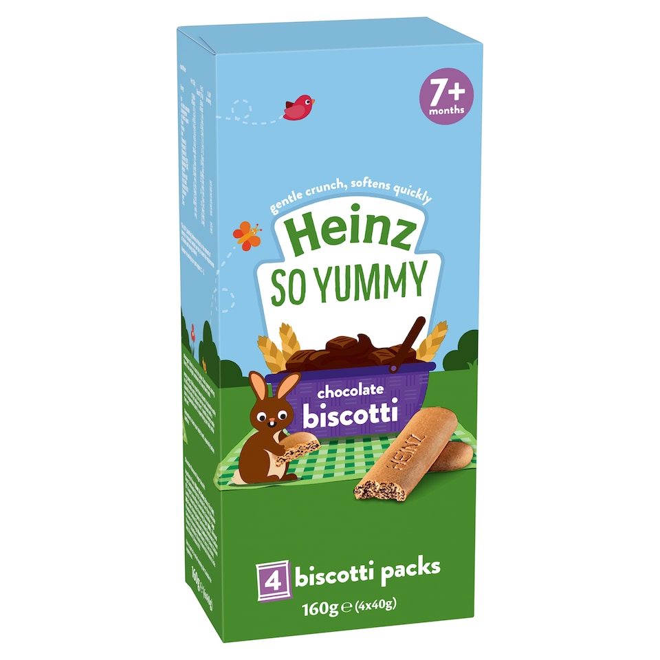 Heinz Chocolate Biscotti Baby Food Snack  7m+ 4x40g