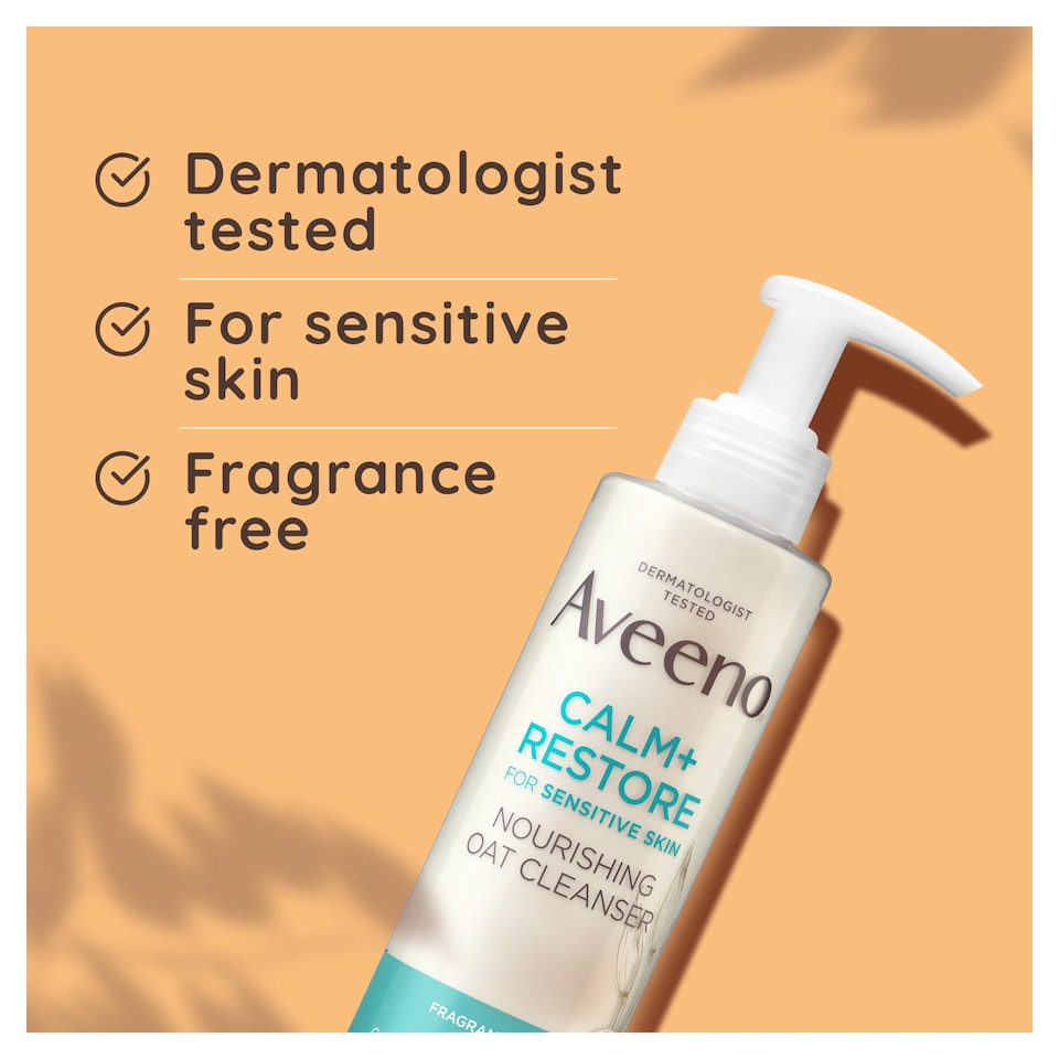 image 1 of Aveeno Face Calm and Restore Nourishing Oat Cleanser 200ml
