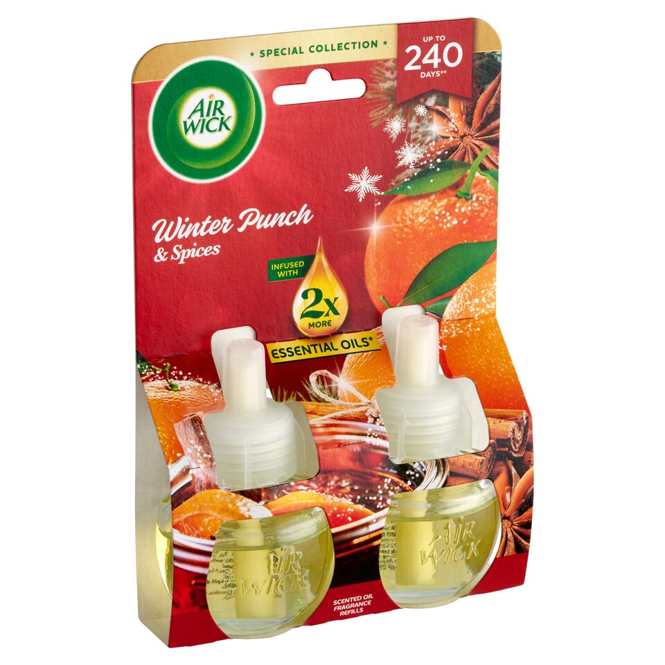 Air Wick Gyümölcsös Téli Puncs elektromos utántöltő légfrissítő készülékhez 2 x 19 ml  1. kép
