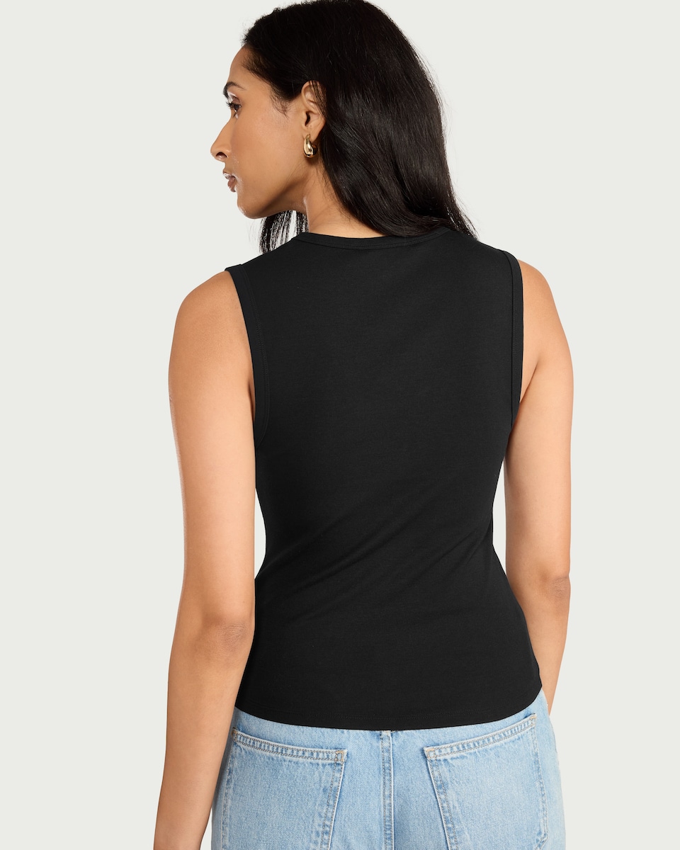 image 1 of F&F V-Neck Vest in Black