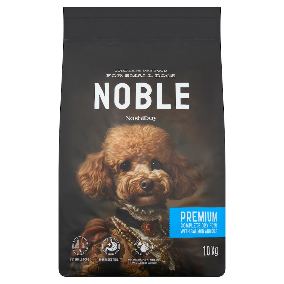 image 1 of NashiDay Noble Complete Dry Pet Food for Small Dogs with Salmon and Rice 10 kg