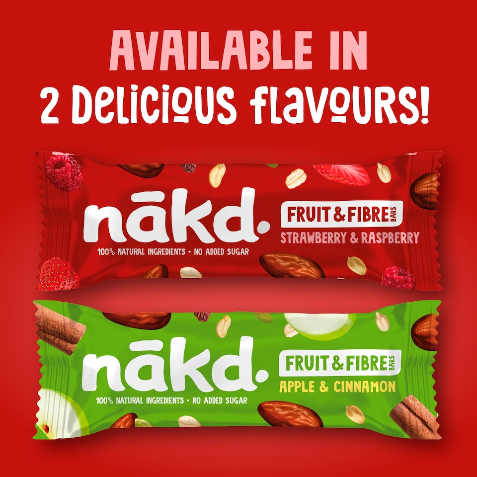 image 1 of Nakd Fruit & Fibre Strawberry & Raspberry Bars 3 x 44g