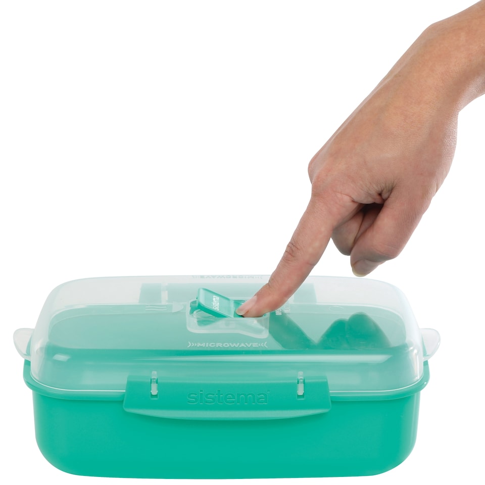image 1 of Sistema Microwave Rectangular Food Storage Bowl 1.25L