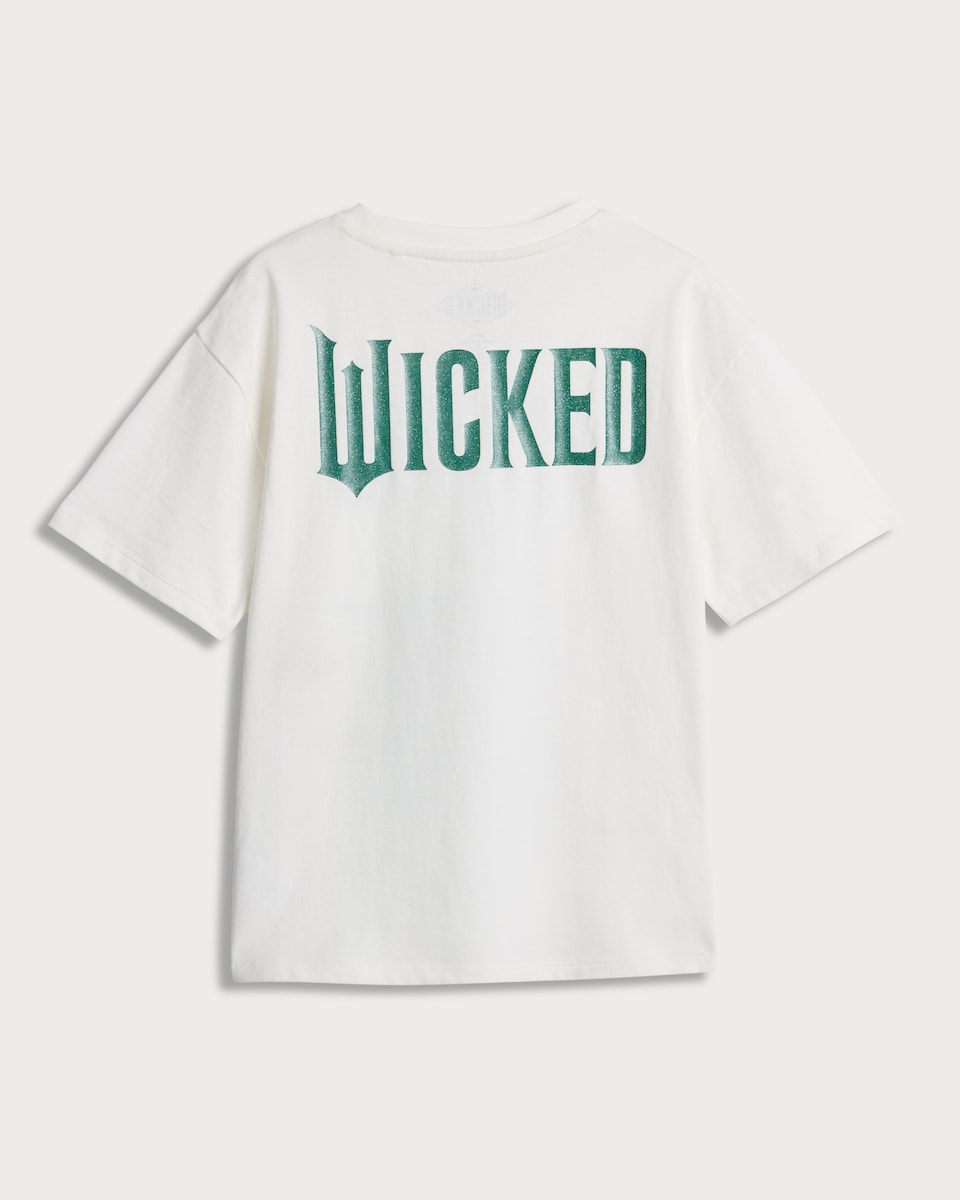 image 1 of Wicked Pure Cotton Elphaba Print T-Shirt in White